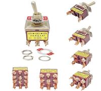 1 PZ Interruttore a pulsante a bilanciere di fascia alta 2-12 pin ON-OFF-ON Contatto in argento Pin in rame 12 mm 250 V 15 A Interruttore a levetta a bilanciere(1P 123 (ON)-OFF-(ON))