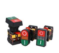 1 pz Interruttore a pulsante a doppia testa momentaneo con lampada LED 22/25 mm 24 V 220 V 380 V ON/OFF START STOP 1NO 1NC 2 pulsanti(PPBB,220VAC)