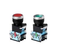 1 pz Interruttore a pulsante Reset/Autobloccante Contatto in argento 10A Arresto di emergenza Rotativo Avviamento momentaneo Controllo Fungo Apertura 22mm(White Arrow-Flat,Reset)