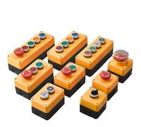 1 pz Interruttore a pulsante Scatola di controllo in plastica Pulsante di avvio automatico portatile Scatola impermeabile Arresto di emergenza industriale elettrico LA38(Blue)