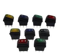 1 PZ KCD1 Interruttore impermeabile 2/3PIN con pulsante luci Interruttore di alimentazione a bilanciere Antiolio e antipolvere ON-OFF ON-OFF-ON(3gear 3pin Blue,220V)