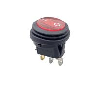 1 PZ KCD1 Quadrato rotondo Interruttore della luce impermeabile On-Off Interruttore di alimentazione a 3 pin Lampada LED rotondo(Yellow,DC12V)