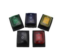1 pz KCD4-203 Heavy Duty 16A 250VAC 30x22 Interruttore a bilanciere impermeabile 6 pin DPDT ON OFF ON 12V 220V Interruttore a bilanciere con luce LED rossa e verde(Black,220V)