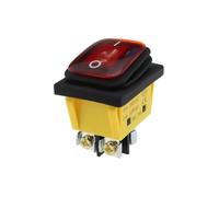 1 pz KCD4 ON OFF 30 A/250 V Heavy Duty 4 Pin DPST IP67 Sigillato Impermeabile T85 Interruttore a levetta for auto e barca con LED 12 V 220 V(Screw foot Red,110-220V)