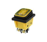 1 pz KCD4 ON OFF 30 A/250 V Heavy Duty 4 Pin DPST IP67 Sigillato Impermeabile T85 Interruttore a levetta for auto e barca con LED 12 V 220 V(Screw foot Yellow,110-220V)