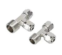 1 pz KPD Giunto pneumatico a serraggio rapido Tubo flessibile in PU 4 6 8 mm 10 mm 12 mm Tee Filettatura esterna BSP1/8 1/4 3/8 1/2 Placcatura in rame nichelato(KPD6-M5)