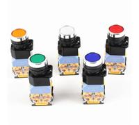 1 pz LA38-11D/11DS Interruttore a pulsante con contatto in argento di qualità con luce On/Off Momentaneo/Latching 22 mm 220 V 24 V Indicatori LED(Yellow,SELF-LOCKING_380V)