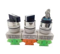 1 pz Lay37-11X2/11X3 22MM foro interruttore a pulsante rotante pulsante di selezione a due e tre marce(LAY37 key switch)