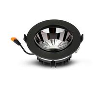Faretto Led COB da Incasso 30W 6400K Rotondo Riflettore Orientabile Carcassa Ner