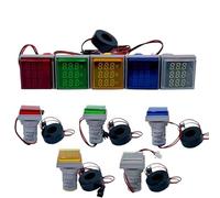 1 pz LED quadrato digitale voltmetro amperometro hertz misuratore AC20-500V luci di segnalazione tensione corrente frequenza combo misuratore indicatore tester(Blue)