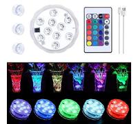 1 PZ LED sommergibili ricaricabili con telecomando,luce led impermeabile per piscina con ventose,luce multicolore USB per vasca da bagno impermeabile,per piscina,acquario,decorazione di partito