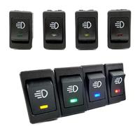 1 pz, luci auto, interruttore a bilanciere, ON-OFF, 4 pin, 2 posizioni con alimentazione di illuminazione, spia luminosa 35 A 12 V CC(Green)
