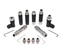 1 pz M8 Connettore del sensore connessione a vite senza saldatura Codice A in metallo Angolo di piegatura 3pin 4pin IP68 Connettori impermeabili dritti(M8-4F Angle)