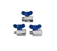 1 PZ maniglia a farfalla in acciaio inossidabile 304 1/8 "1/4" 3/8 "1/2" filettatura interna valvola a sfera birra SUS con maniglia blu(1/4",Female To Female)