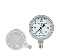 1 pz Manometro in acciaio inossidabile Resistente agli urti Radiale Pressione 'acqua 1.6Mpa Pressione 'aria Pressione 'olio Pressione del vuoto idraulico