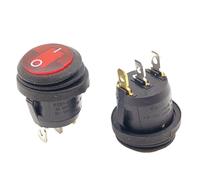 1 pz Mini interruttore a bilanciere impermeabile rotondo KCD1, ON/OFF con alimentazione di illuminazione, 3 pin, 6 A 250 V CA/10 A 125 V CA(Yellow,1PCS_DC12V)