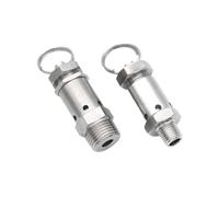 1 pz Mini valvola di sicurezza for rilascio aria e pressione 1/4" 1/2" BSPT maschio 1-8 bar scarico acciaio inossidabile SS304(1/2",2 Bar Fixed)