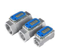 1 pz Misuratore di portata digitale in acciaio inossidabile K24 for metanolo diesel benzina cherosene chimico acqua liquido elettronico misuratore di portata a turbina(1 BSPM-Barb Al Alloy)