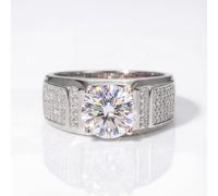1 pz moissanite 925 argento anelli in argento 1ct classico anello da uomo per fidanzamento da uomo anello di fidanzamento anello di promessa eternità per sposo gioielli da sposa