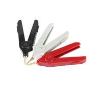 1 pz. Morsetto a coccodrillo 90mm Clip di prova/bassa resistenza Rame placcato oro Grigio/Rosso/Nero(LCR test clips Black)