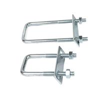 1 pz. Morsetto for tubo quadrato M8 in acciaio al carbonio Q235 zincato resistente con viti di fissaggio, morsetto a U for tubo, bullone quadrato, tubo quadrato(M8x80x130mm)