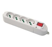 1 PZ MULTIPRESA - CAVO BIPASSO + SCHUKO + INT.LUM FME BIANCO POSTI 4 2P+T 16A