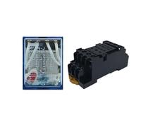 1 pz MY4NJ piccolo relè elettromagnetico relè di potenza DC12V DC24V AC110V AC220V bobina 4NO 4NC guida DIN 14 pin + base mini relè(AC110V)