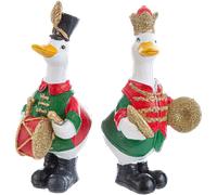 1 pz Oca natalizia in resina 7×8,5xh.15 cm 2 ass. decorazione idea regalo natale
