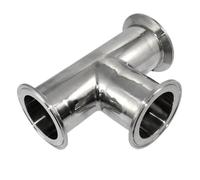 1 pz. OD19mm-57mm Acciaio inossidabile SS316 Ghiera sanitaria Raccordo a T a 3 vie Raccordo for tubo da 0,75"-2,25" Tri Clamp(19mm x Ferrule 50.5)
