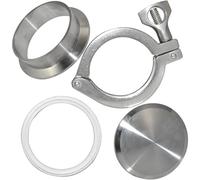 1 pz OD38-219mm 1,5-8" Ghiera di saldatura for tubo sanitario + Tri Clamp + Guarnizione in PTFE + Tappo terminale Raccordo for tubo in acciaio inossidabile 316(OD219mm and 8inch)
