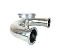 1 pz OD50.5mm SS304 acciaio inossidabile U tipo gomito connettore, 1.5 pollici 38mm Tri Clamp raccordo sanitario splitter, giunto a U(Black)