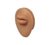1 pz Orecchio Naso Labbro Ombelico Lingua Tatuaggio Modello in Silicone Tatuaggio Puntura Pratica Simulazione Parte del Corpo Umano Display Piercing Gioielli(Month Coffee)