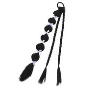 1 pz parrucca a doppia coda di cavallo colorata for donna - treccia a bolle tinta naturalmente con stile treccia a lanterna(Purple)