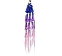1 pz parrucca colorata capelli intrecciati coda di cavallo lavorata a mano lunga sfumatura sporca intrecciata ragazza parrucca modellazione capelli intrecciati(C27-Article)