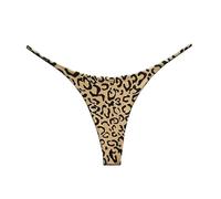 1 Pz. Perizoma Leopardato per Donna in Cotone Perizoma A Vita Bassa con Schiena A T Bikini Biancheria Intima Senza Cuciture Slip Hipster Mutandine Marrone S