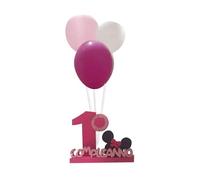 1 Pz Piantana Tavolo Topolina Minnie Disney Primo Compleanno Bambina Polistirolo