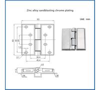1 pz. Piastra di copertura for cerniera for porta quadrata in lega di zinco for impieghi gravosi Cerniera for cerniera industriale Scatola di distribuzione Armadio elettrico(ZDC-3-Chrome Plated)