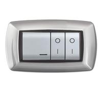 1 PZ PLACCA LIFE MOD.LIVING PLASTICA ALLUMINIO CHIARO 4 POSTI Nextradeitalia
