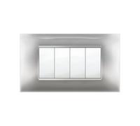 1 PZ PLACCA MIVIDA PLANA ALLUMINIO CHIARO 4P Nextradeitalia
