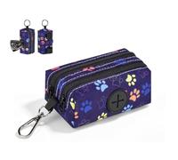 1 Pz Porta Sacchetti Cane Dispenser con 2 Scomparti con Cerniera Portasacchetti Cane per Escrementi Cani Accessori può Contenere Standard di Dispenser Cacca Sacchetti per Portare a Spasso(Rosa-Zampe)