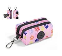 1 Pz Porta Sacchetti Cane Dispenser con 2 Scomparti con Cerniera Portasacchetti Cane per Escrementi Cani Accessori può Contenere Standard di Dispenser Cacca Sacchetti per Portare a Spasso(Rosa-Muso)