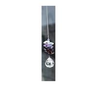 1 pz prisma di cristallo 3 cm lampadario a sfera sfaccettata parte arcobaleno ornamento appeso decorazioni for la casa(Purple)