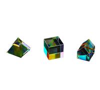 1 pz. Prisma ottico colorato K9 in vetro a sei lati, luce brillante, combina cubo, prismi di divisione del fascio colorati, strumento sperimentale (20x20x20mm)