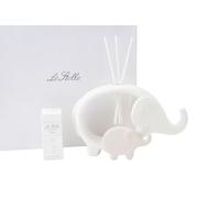 1 pz PROFUMATORE 1 pz Elefante Rosa in Porcellana 14x4xH.8,5 CM 2 Ass. BOMBONIERA Nascita Battesimo con Scatola Idea Regalo