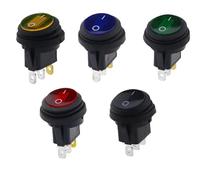 1 pz pulsante con interruttore a bilanciere leggero 12 V 220 V apertura 20 mm interruttori a punto argento rotondi a forma di barca a 3 pin(Yellow 3pin,220V)