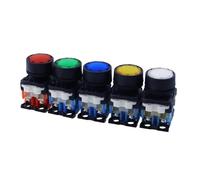 1 pz Pulsante piatto con interruttore a pulsante luminoso AP/AR22F0L-10E3 G/R/Y/S/W 11E3 XB2(White,E3 24V LED LAMP_1NO)