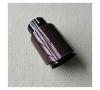 1 Pz Punte Di Scarico Per Auto Tubo Nero Universale Rosso Lucido In Fibra Di Carbonio Coda Marmitta Terminale Di Scarico Terminale Scarico Auto(60MM IN 76MM OUT)