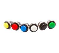 1 PZ, R13-507, momentaneo, 2 pin, mini interruttore a pulsante rotondo, autoripristinante, foro pannello 16 mm, 3 A 250 V CA/6 A 125 V CA(Blue)