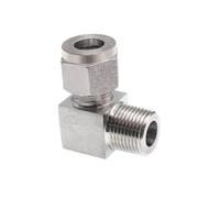 1 pz. Raccordo a gomito con anello a doppia ghiera in acciaio inossidabile 304 SS, connettore for tubi da 6-12 mm a filettatura maschio NPT da 1/8", 1/4", 3/8" e 1/2".(Pipe 10mm,1/2")
