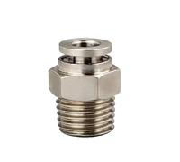 1 pz. Raccordo pneumatico a sgancio rapido con placcatura in rame e nichel(PC BSPT,4-M6 (4mm-M6x1mm))